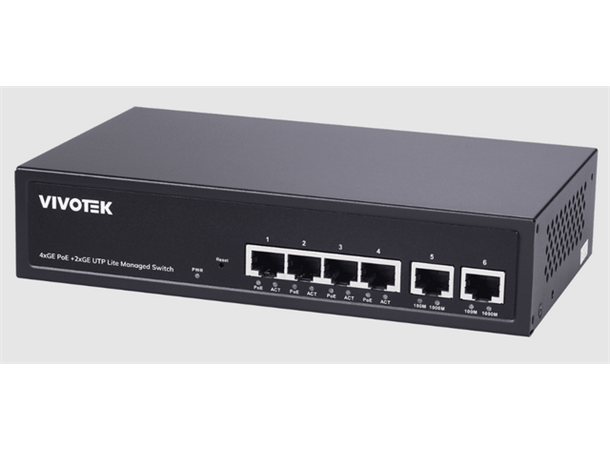Vivotek  nettverk switch Gigabit 4 xPOE+,2 x UTP, Lite Managed