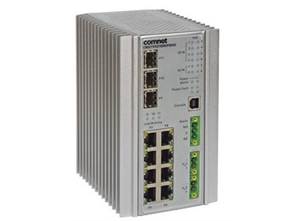 Industri switch 3 x SFP 100/1000 8 x 10/100/1000, DIN mont. managed