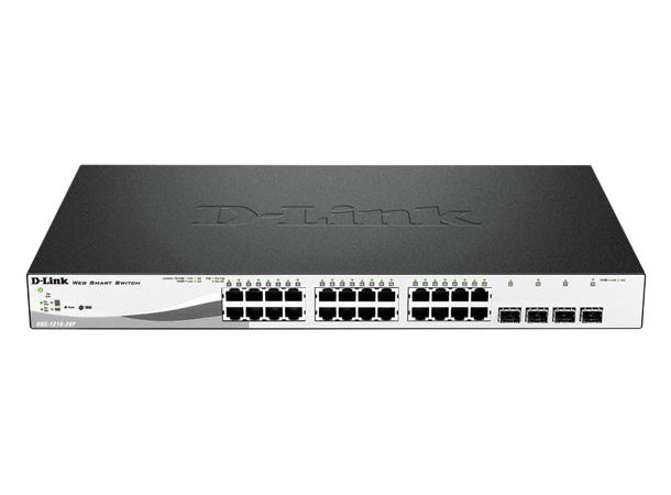 D-Link 24-ports Gbit med PoE, 4xGbit SFP 370W