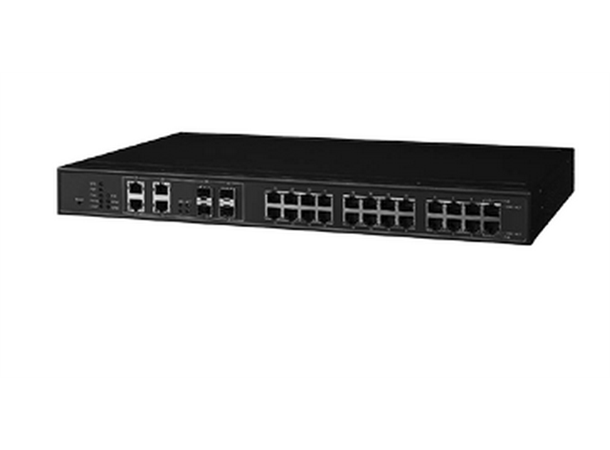Industrial Switch, 24 Port 10/100/1000Tx 4 Port 1000Fx SFP, dual 24-48VDC input