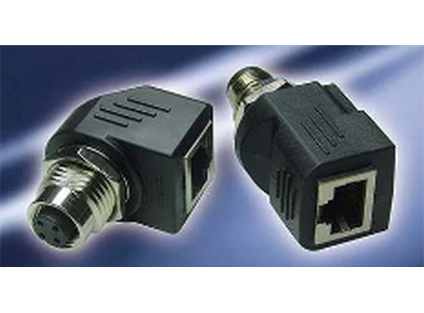 M12(D Code 4-Pin Male) to RJ45 konverter Brukes på Vivotek mobile dome-serie