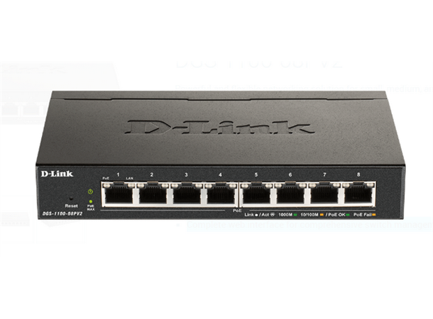 D-Link nettverkssvitsj, Gbit, 8-port 8xPoE