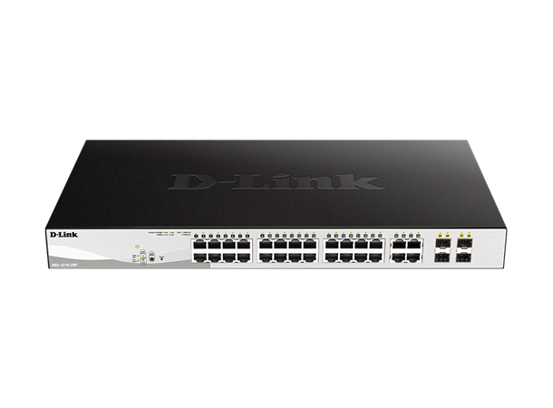 D-Link 24-ports Gbit med PoE, 4xGbitCombo/ SFP, 193W