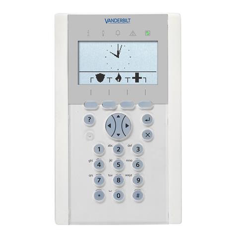 Vanderbilt tastatur med stort display 4 softkeys, X-BUS