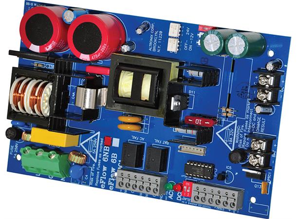 PSU 12/24VDC@6A, inng. 230VAC med ladekrets for backupbatteri