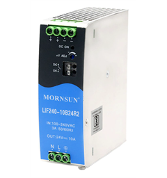 48VDC 240Watt (5A) DIN Rail High Temp PoE Applications. Screw Terminals.