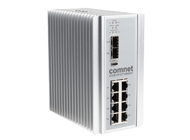 Industri switch 8 xPOE+++(90W) max 720W 2 x SFP Managed, DIN mont.10/100 /1000