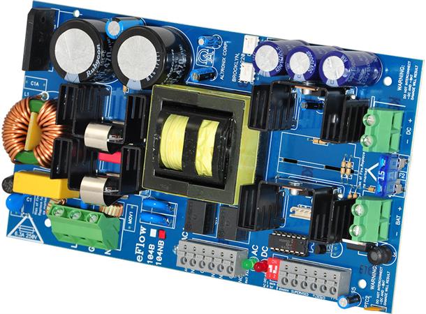 PSU 12VDC@10A, inng. 230VAC med ladekrets for backupbatteri