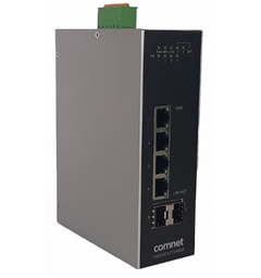 Industri switch 4 xPOE+ ,+ 2x SFP Combo Managed, DIN mont. 10/100, up1000