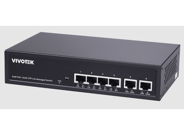 VIVOTEK 06 Ports Lite Managed PoE Switch 4x GbE PoE + 2x GbE RJ45